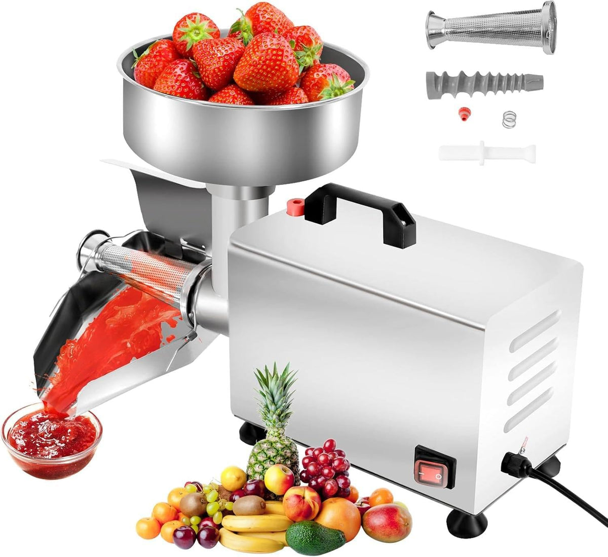450W Electric Tomato Strainer with Funnel and Trough U516