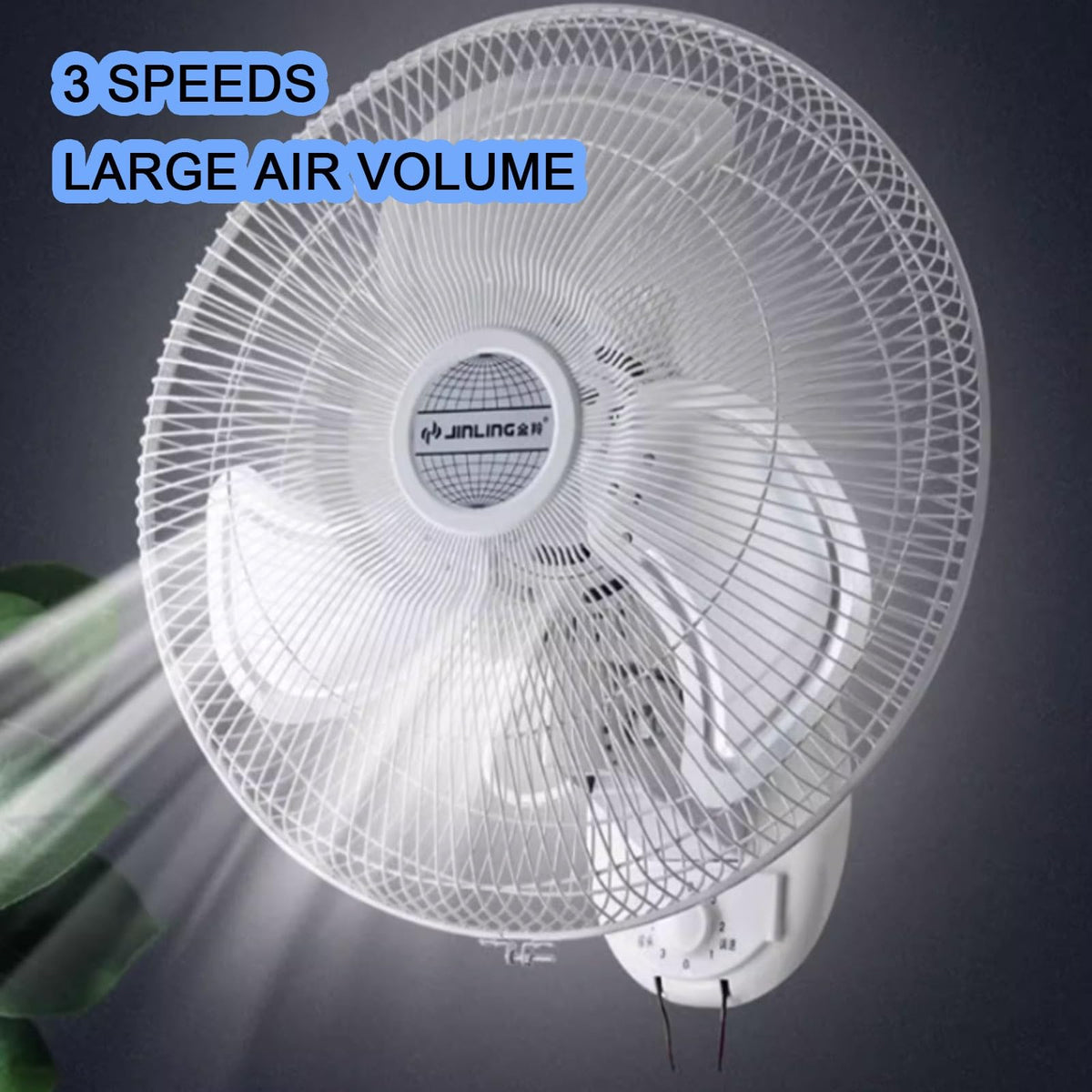 Wall Mount Fan 3 Speeds White 16in Z639