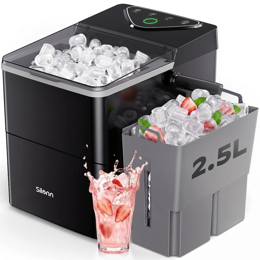 Countertop Ice Maker with 2.5L Ice Basket & 1.8L Water Tank, 26Lbs/24H E40027