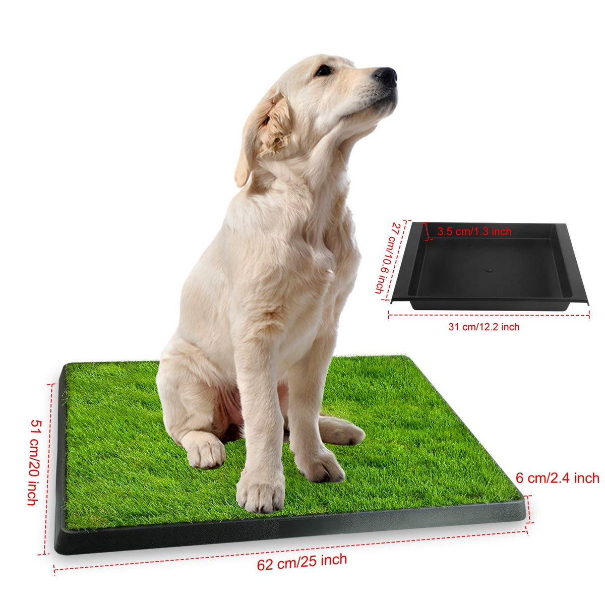 Indoor Dog Toilet with Artificial Grass 25" x 20" D808