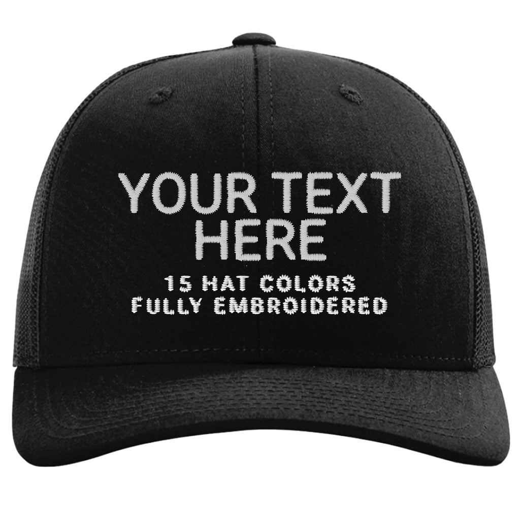 Custom Embroidered Adjustable Snapback Trucker Cap Black G5925
