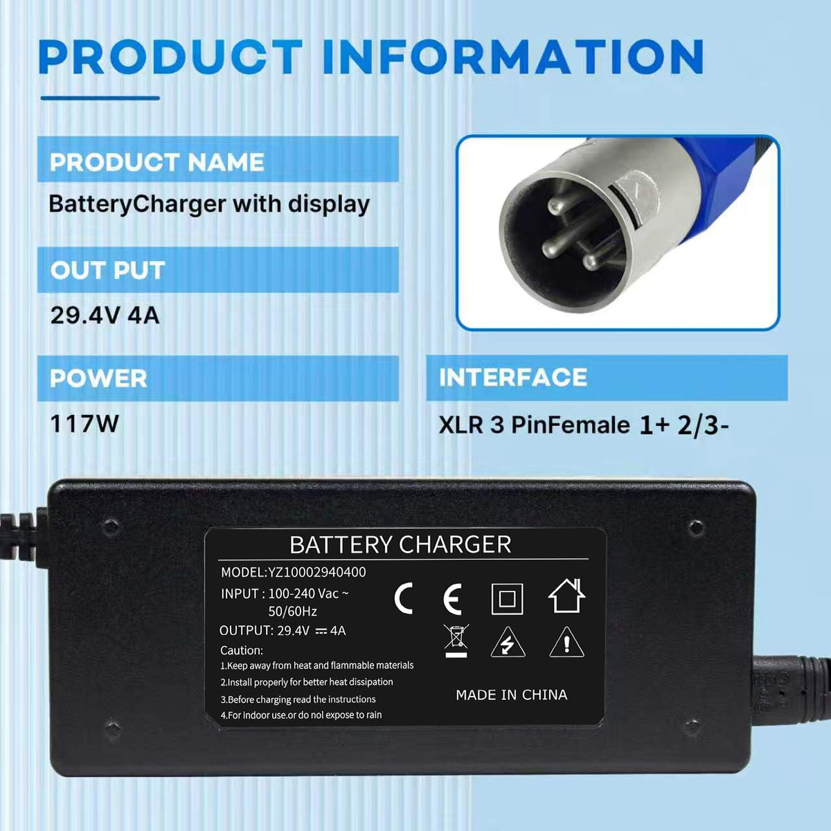 24V Lithium Battery Charger 29.4V 4A V896313