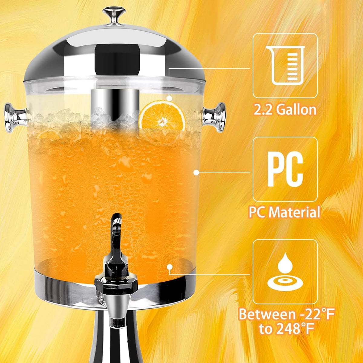 Stainless Steel Beverage Dispenser with Stand I958625