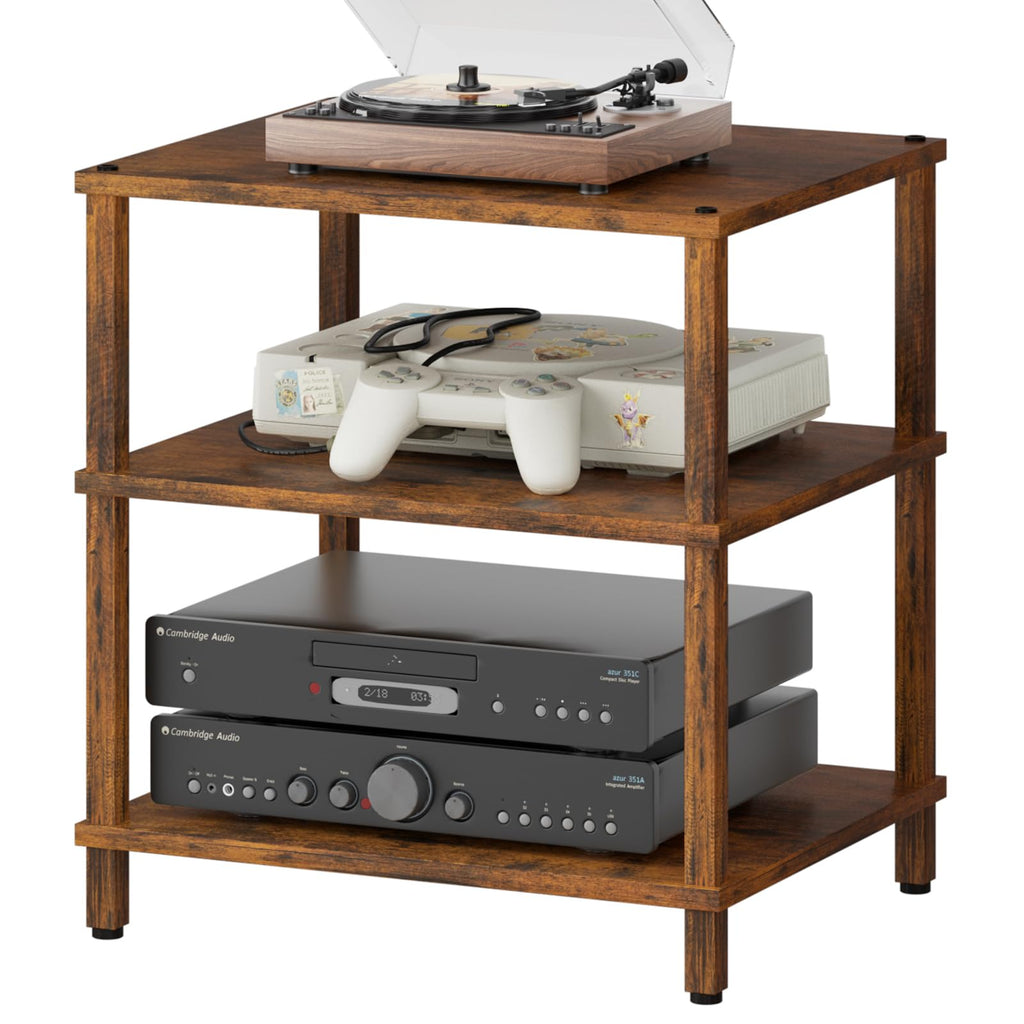 Brown 3-Tier Wooden Media Stand T572015