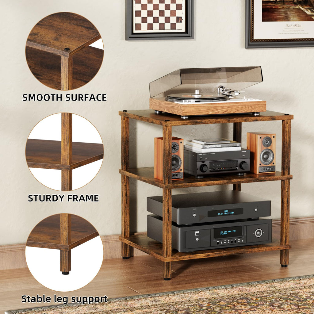 Brown 3-Tier Wooden Media Stand T572015