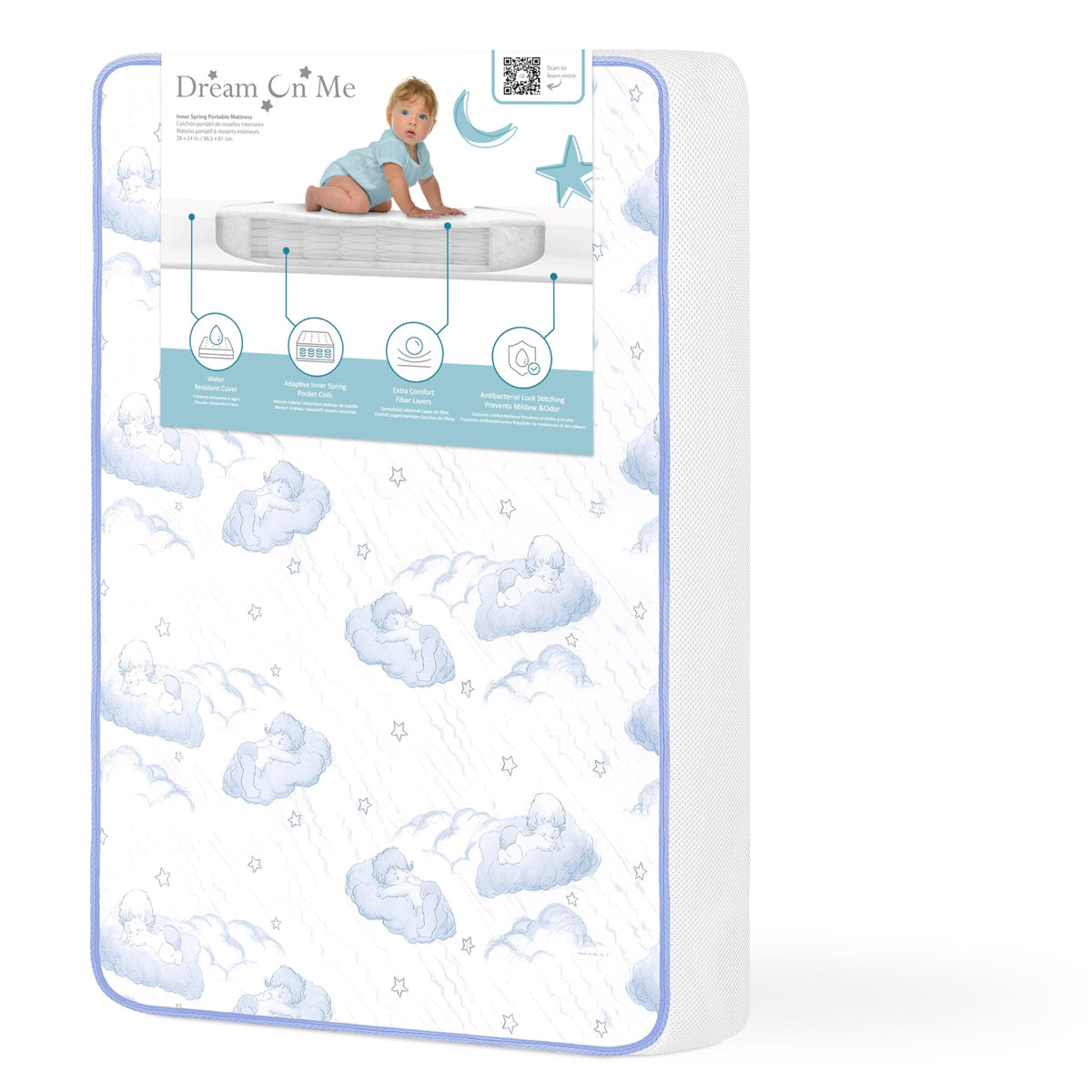 2-in-1 Breathable Inner Spring Portable Crib Mattress J3835