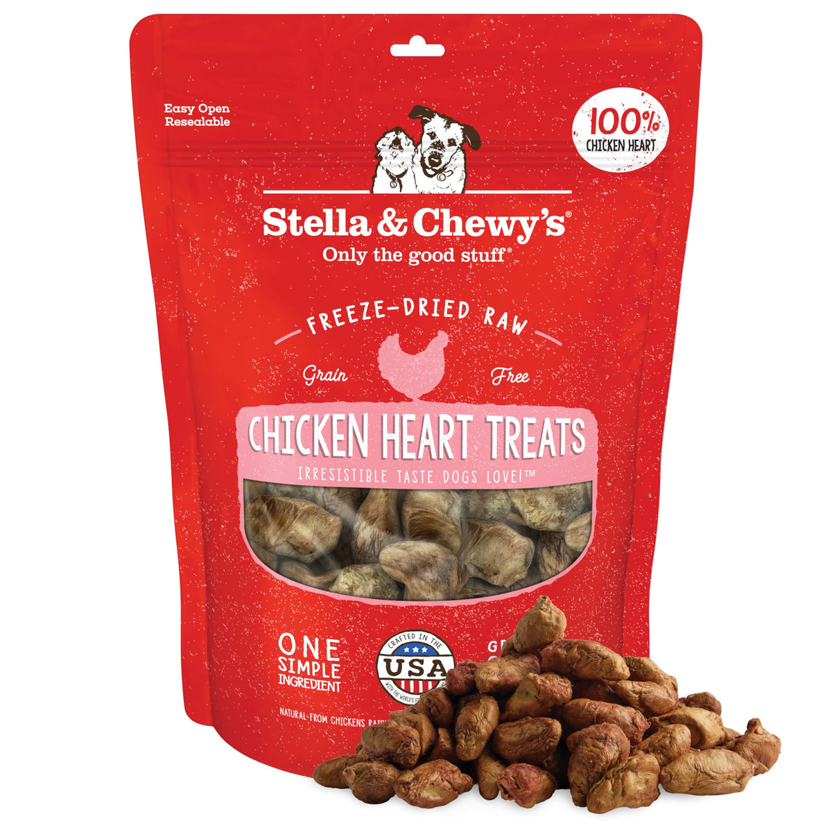 Freeze-Dried Raw Chicken Heart Dog Treats 11oz Bag O87727