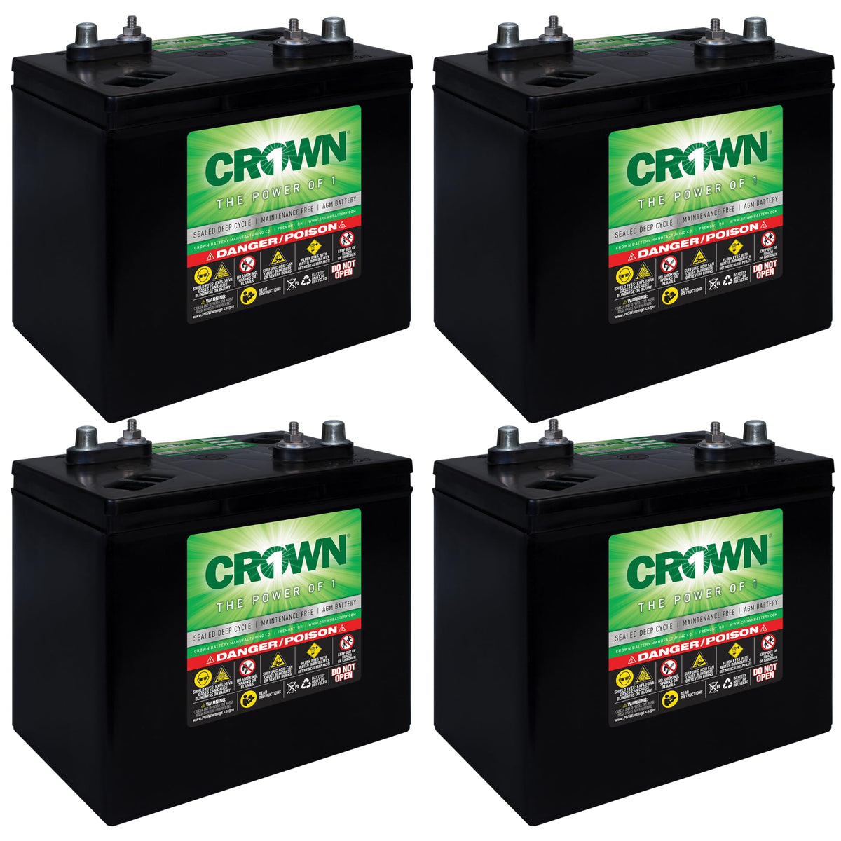 6V AGM Sealed Deep Cycle Battery 220Ah 4 Pack R207101