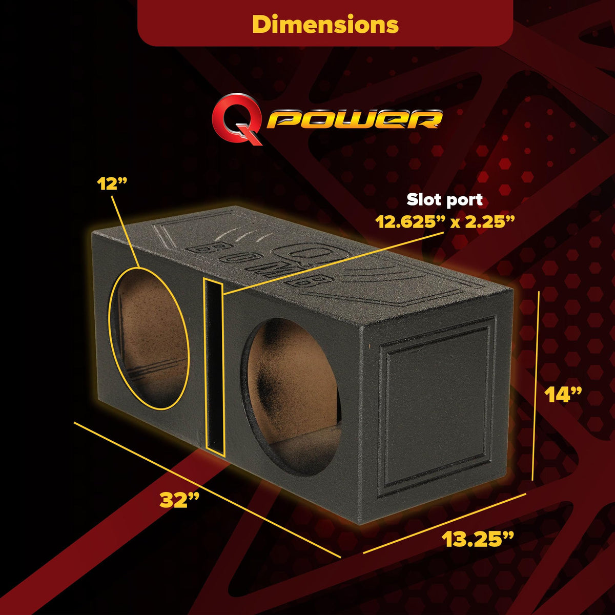 12" Dual Vented Subwoofer Box L5652