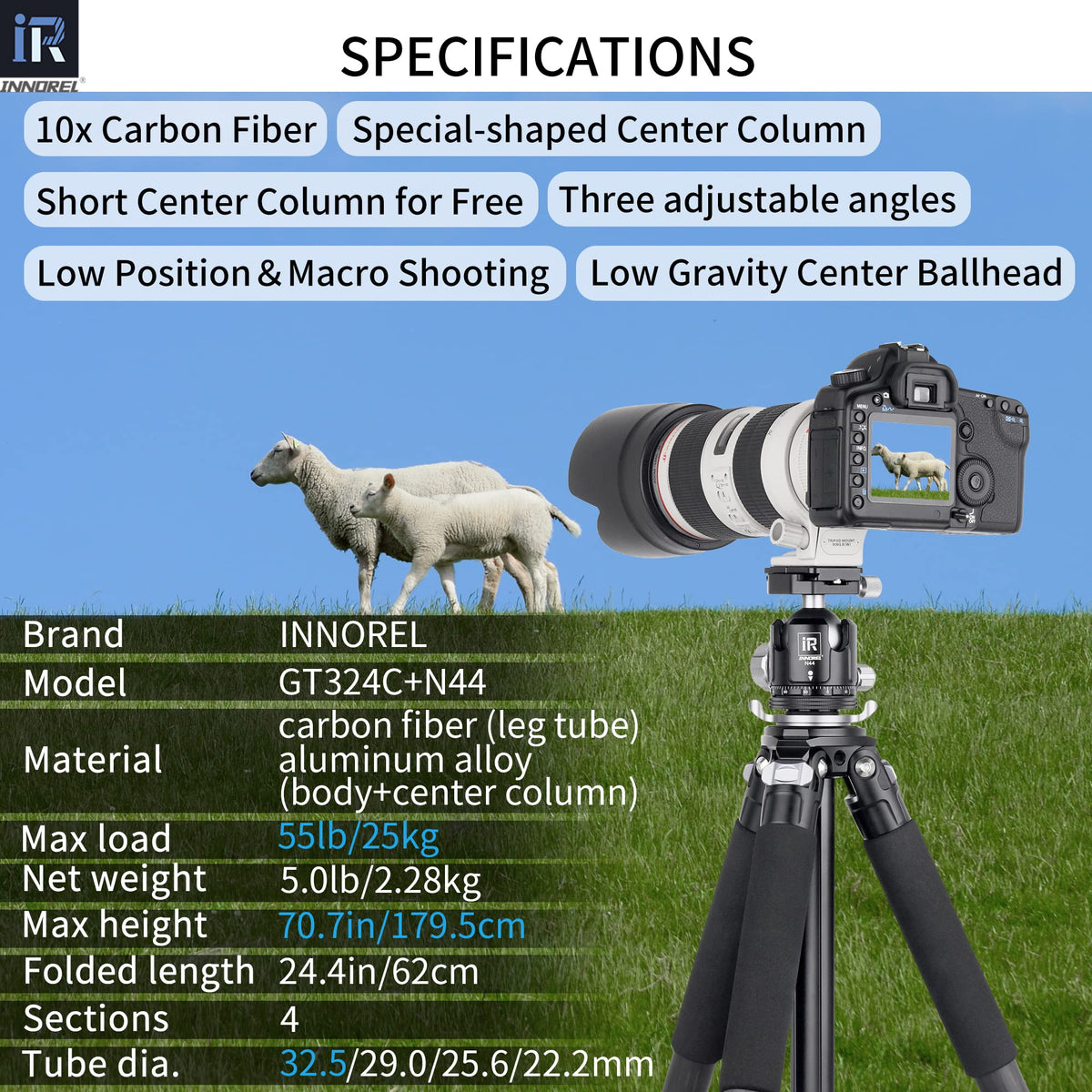 Carbon Fiber Camera Tripod with Ball Head B814165