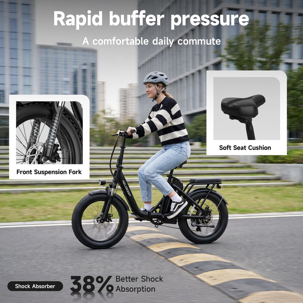 Folding Electric Bike with Rear Rack U924