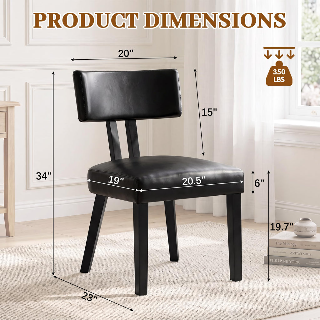 Gloss Black Upholstered Dining Chairs Set of 2 V913895