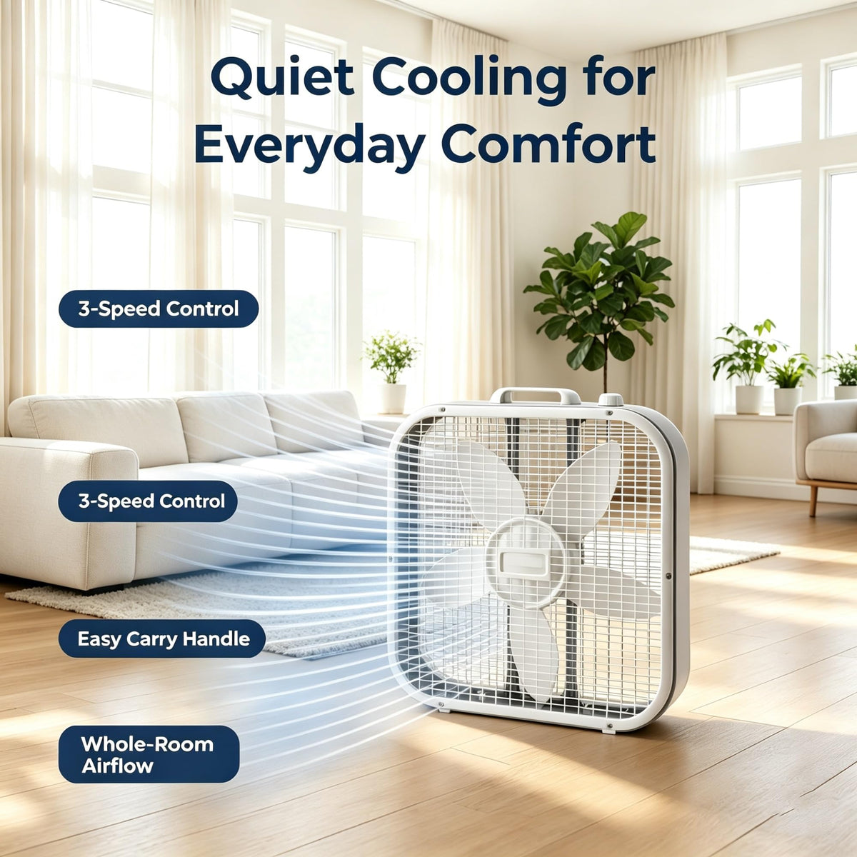 20 Inch 3 Speed Box Fan S826