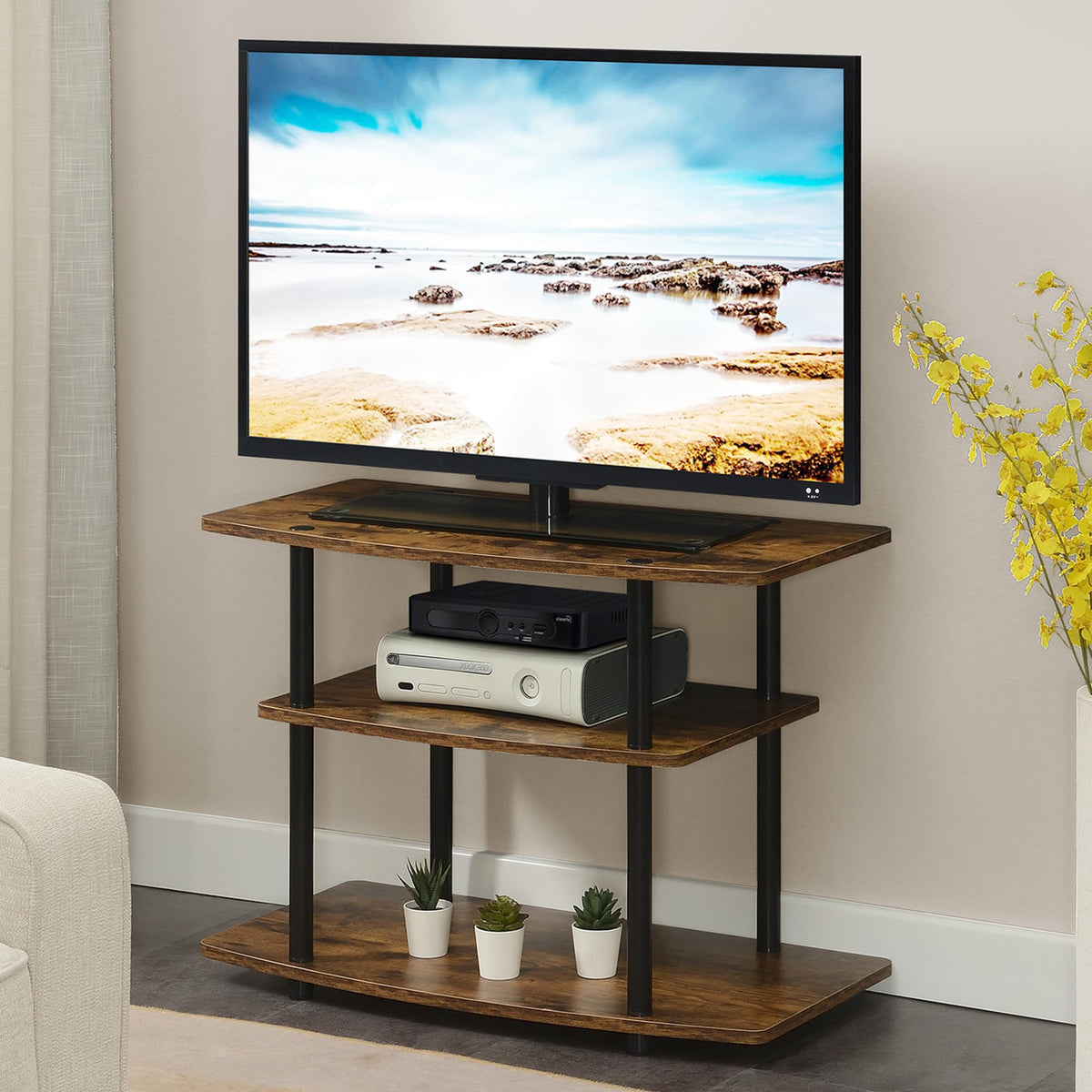3-Tier TV Stand with Shelves W42187