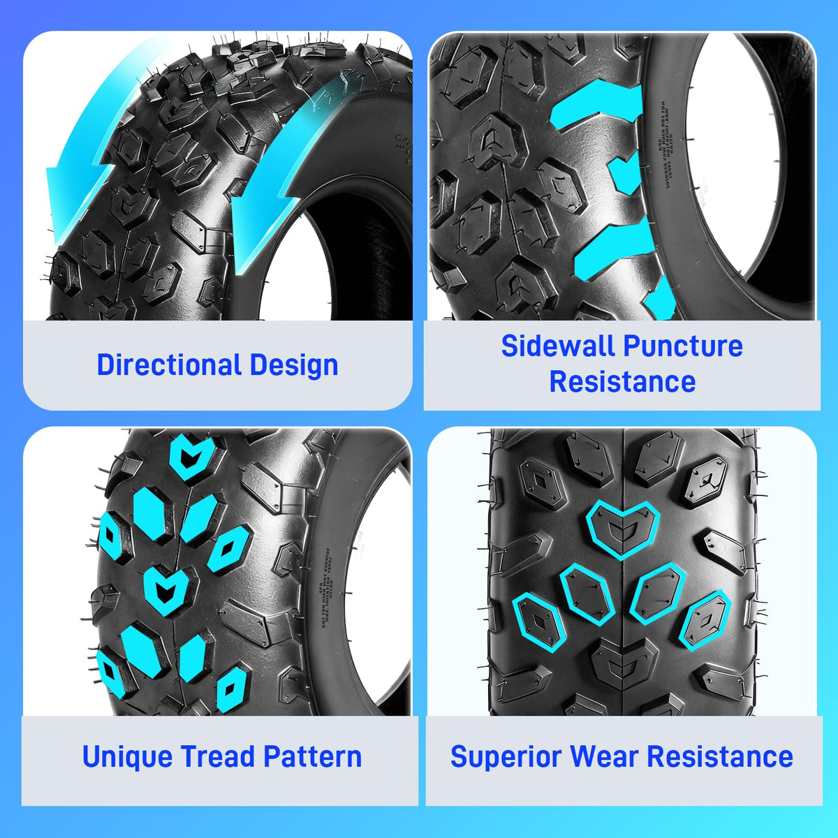 Set of 2 19x7-8 ATV/UTV Tires K6829
