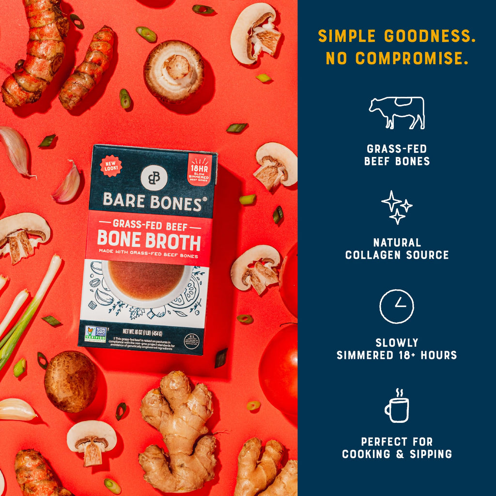 Grass-Fed Beef Bone Broth 16oz 8 Pack B2213