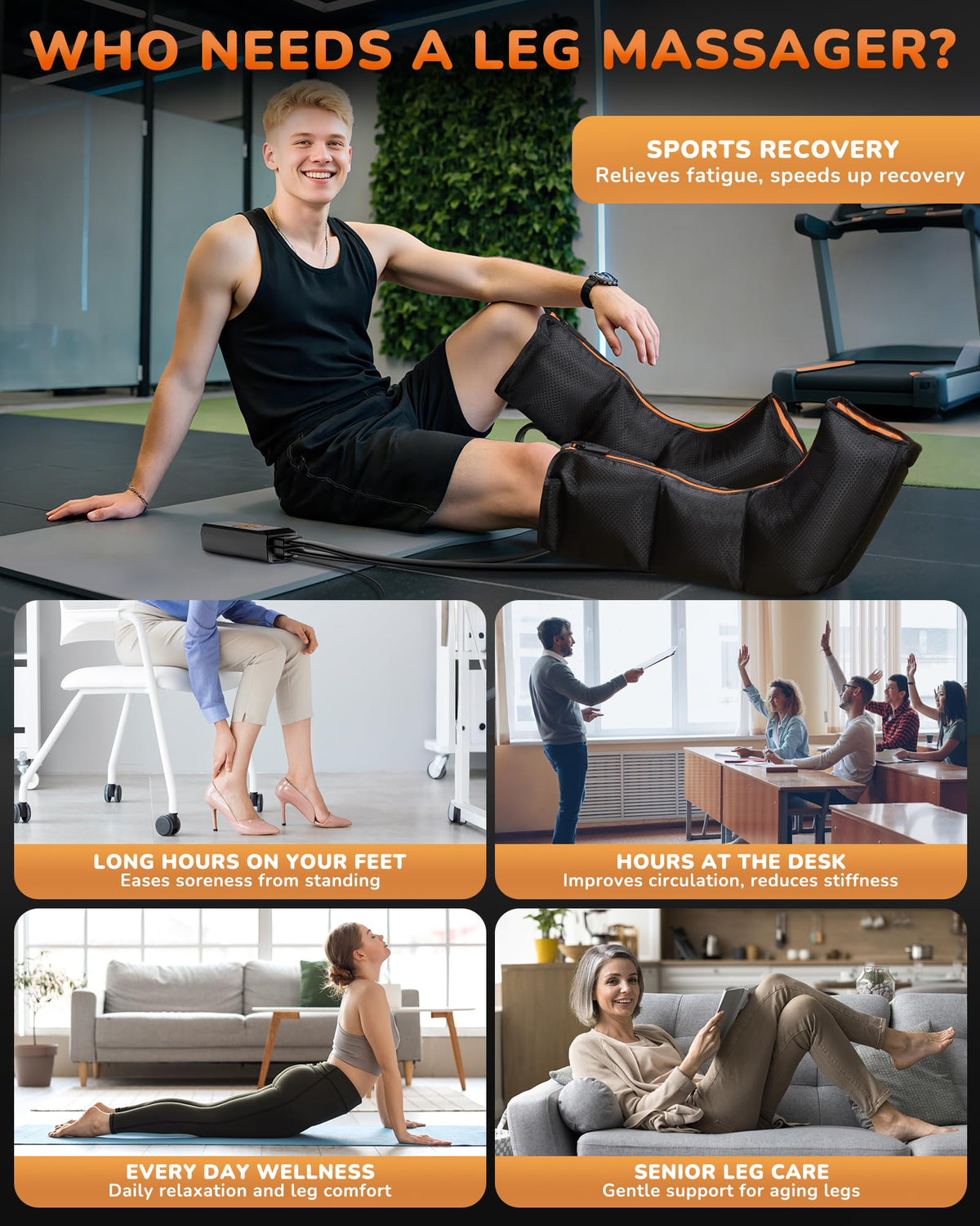 Air Compression Leg Massager with Heat X740