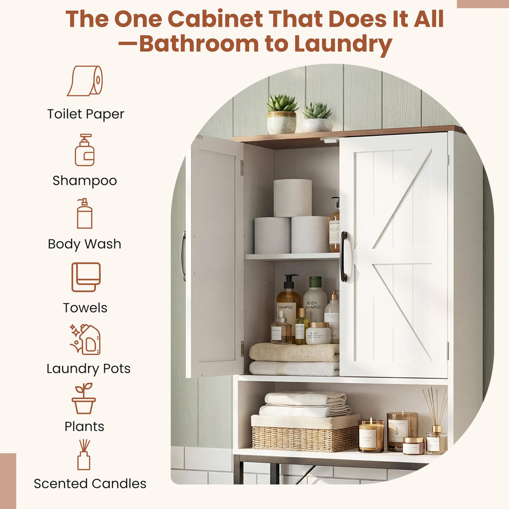 White Over The Toilet Storage Cabinet E590