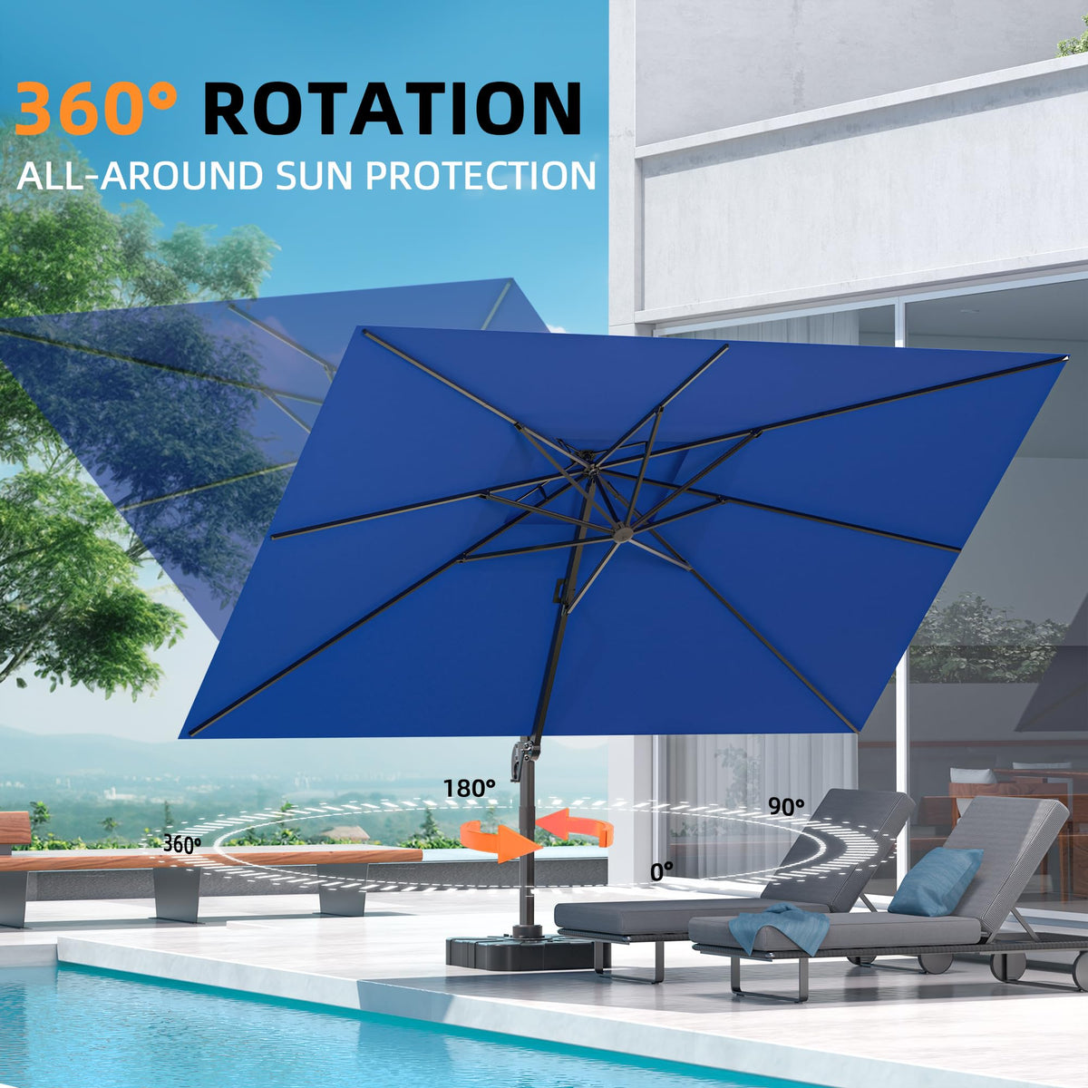10' X 13' Rectangle Cantilever Patio Umbrella Y730