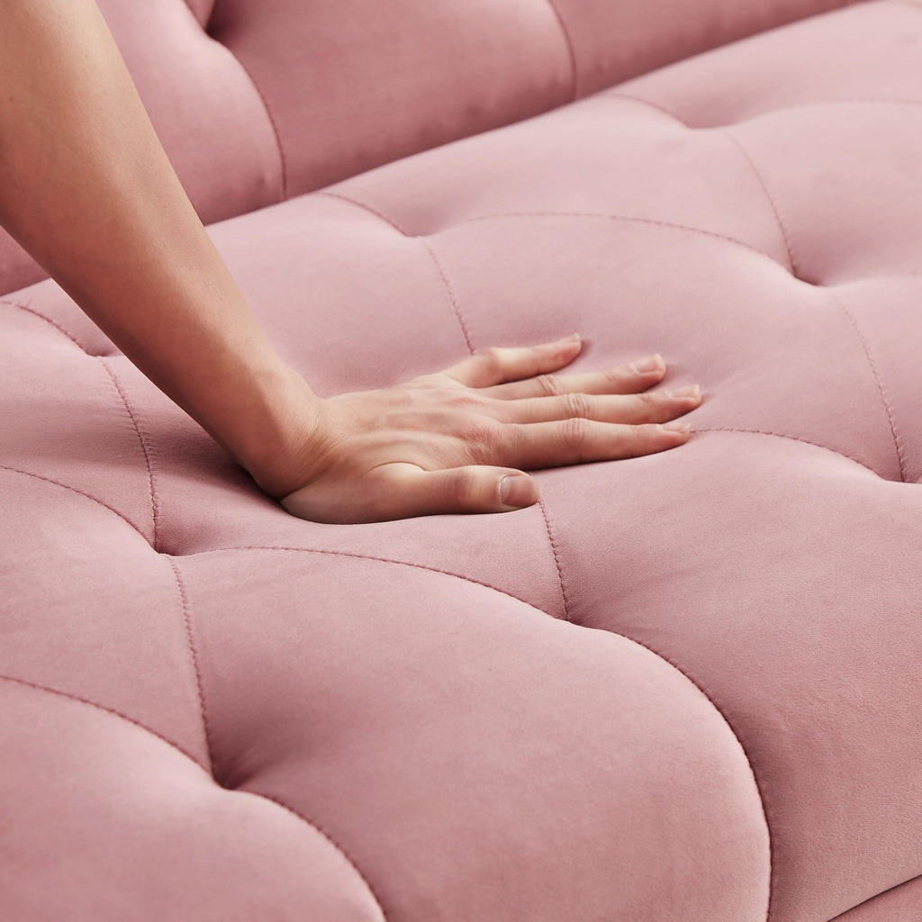 Pink Velvet Convertible Sofa Bed J501