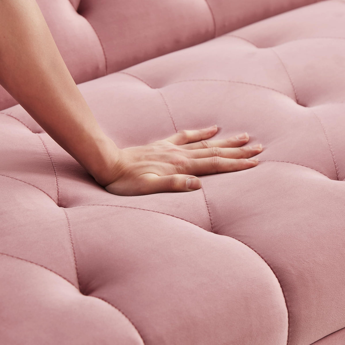 Pink Velvet Convertible Sofa Bed J501