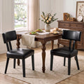 Gloss Black Upholstered Dining Chairs Set of 2 V913895