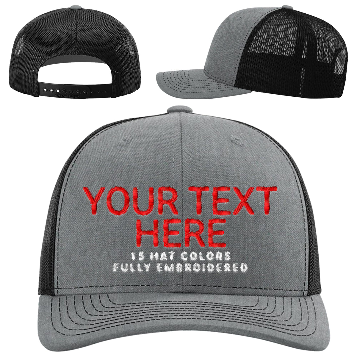 Custom Embroidered Adjustable Snapback Trucker Cap Black G5925