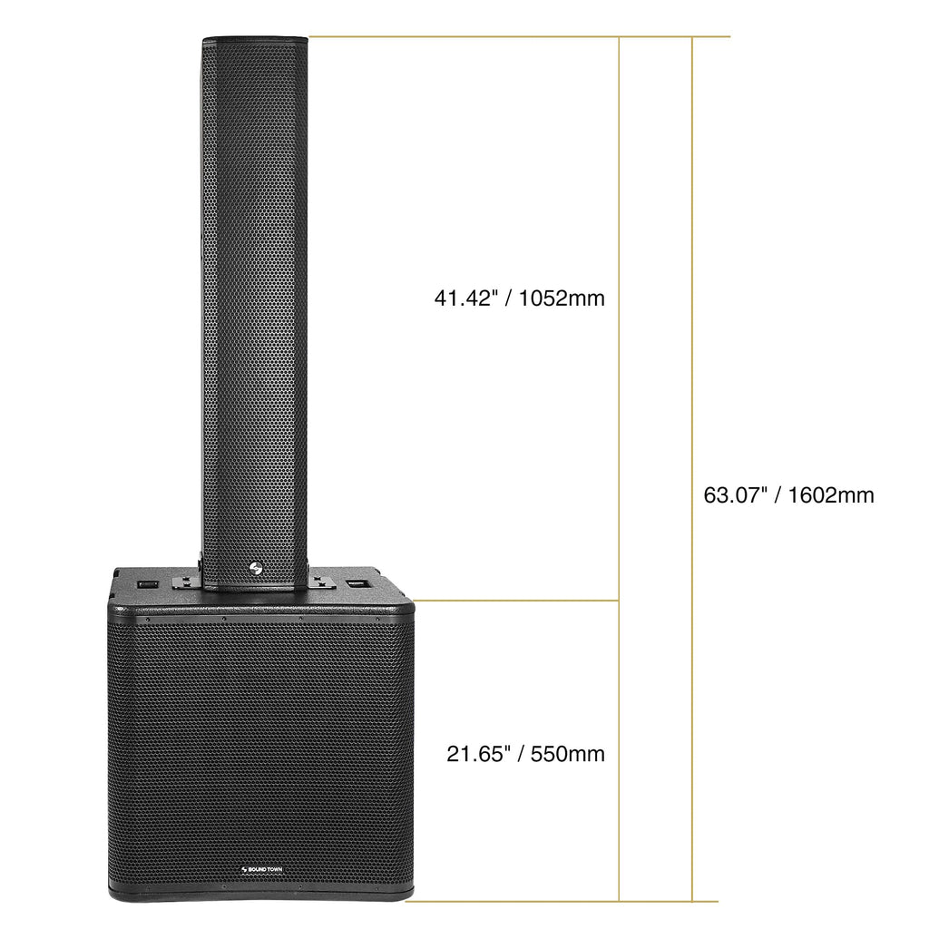 Powered Column Array Speaker System with 18" Subwoofer and Bluetooth Y261