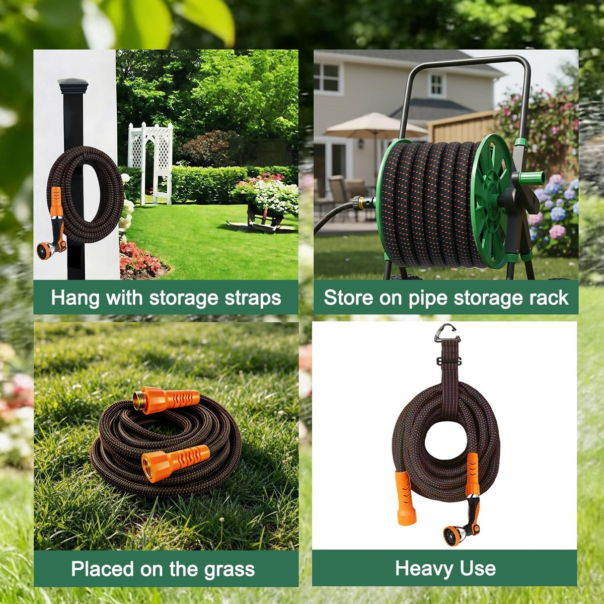 100FT Flexible Garden Hose with 10 Modes Nozzle Q74230
