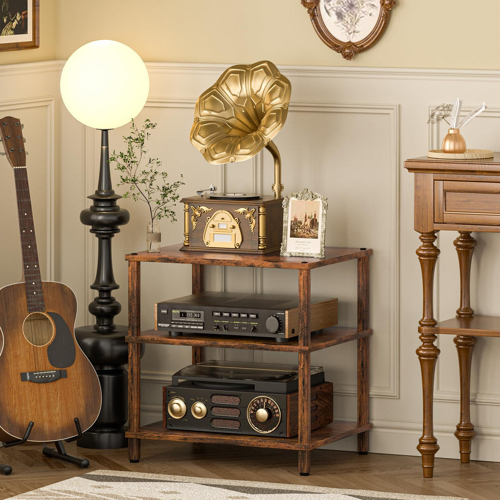 Brown 3-Tier Wooden Media Stand T572015