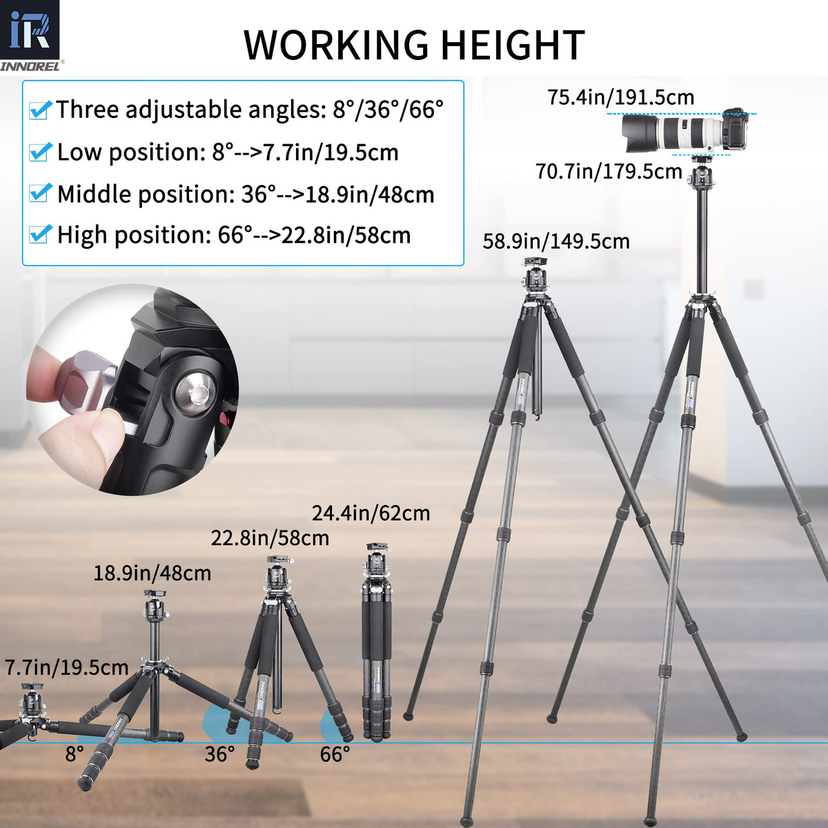 Carbon Fiber Camera Tripod with Ball Head B814165