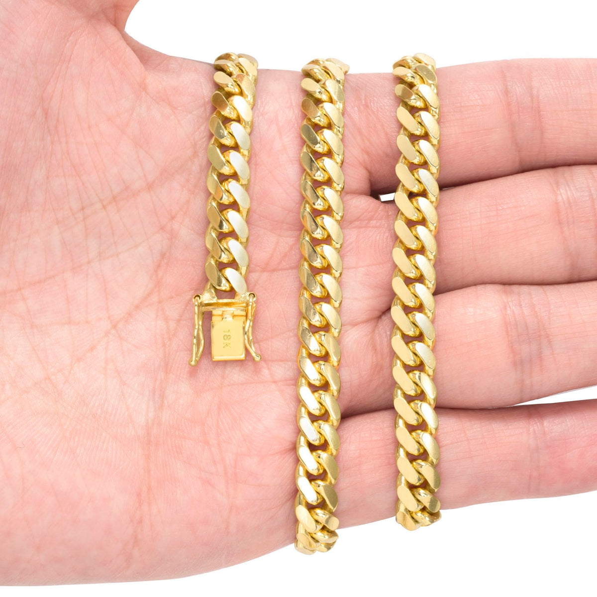 18K Yellow Gold Cuban Link Chain Necklace D898770