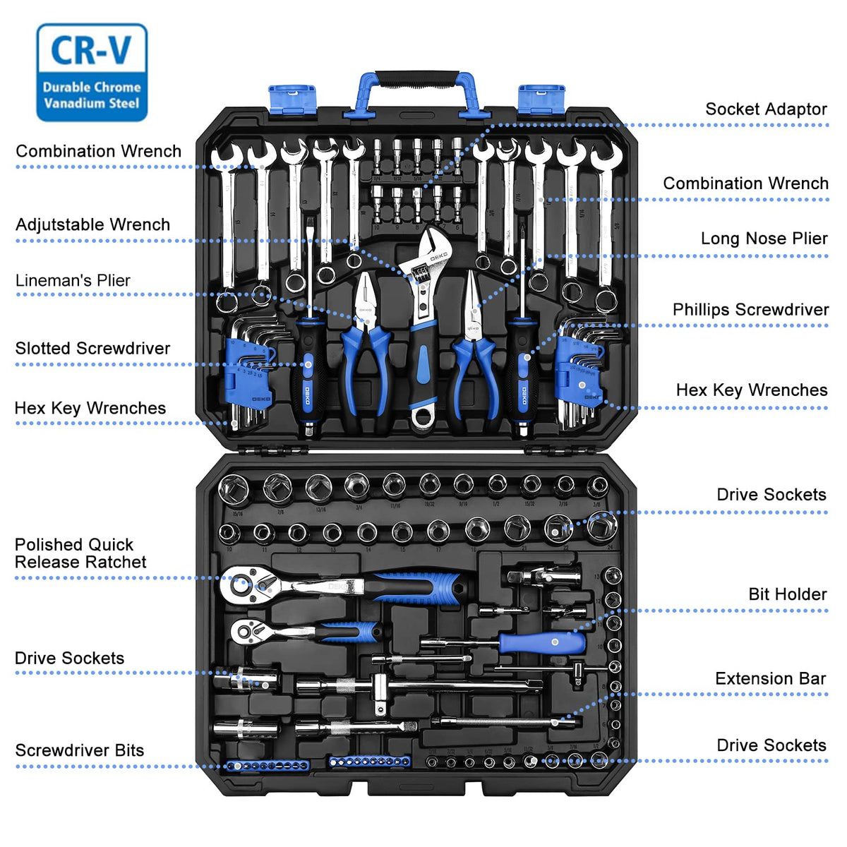 118 Piece Tool Kit Socket Wrench R271087
