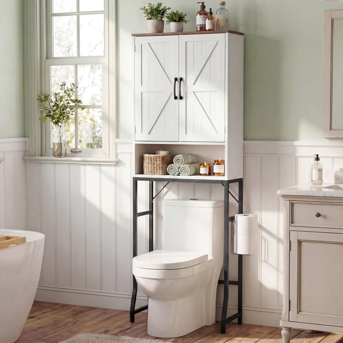White Over The Toilet Storage Cabinet E590