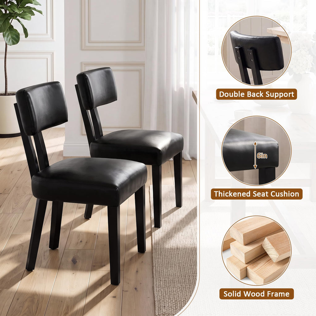 Gloss Black Upholstered Dining Chairs Set of 2 V913895