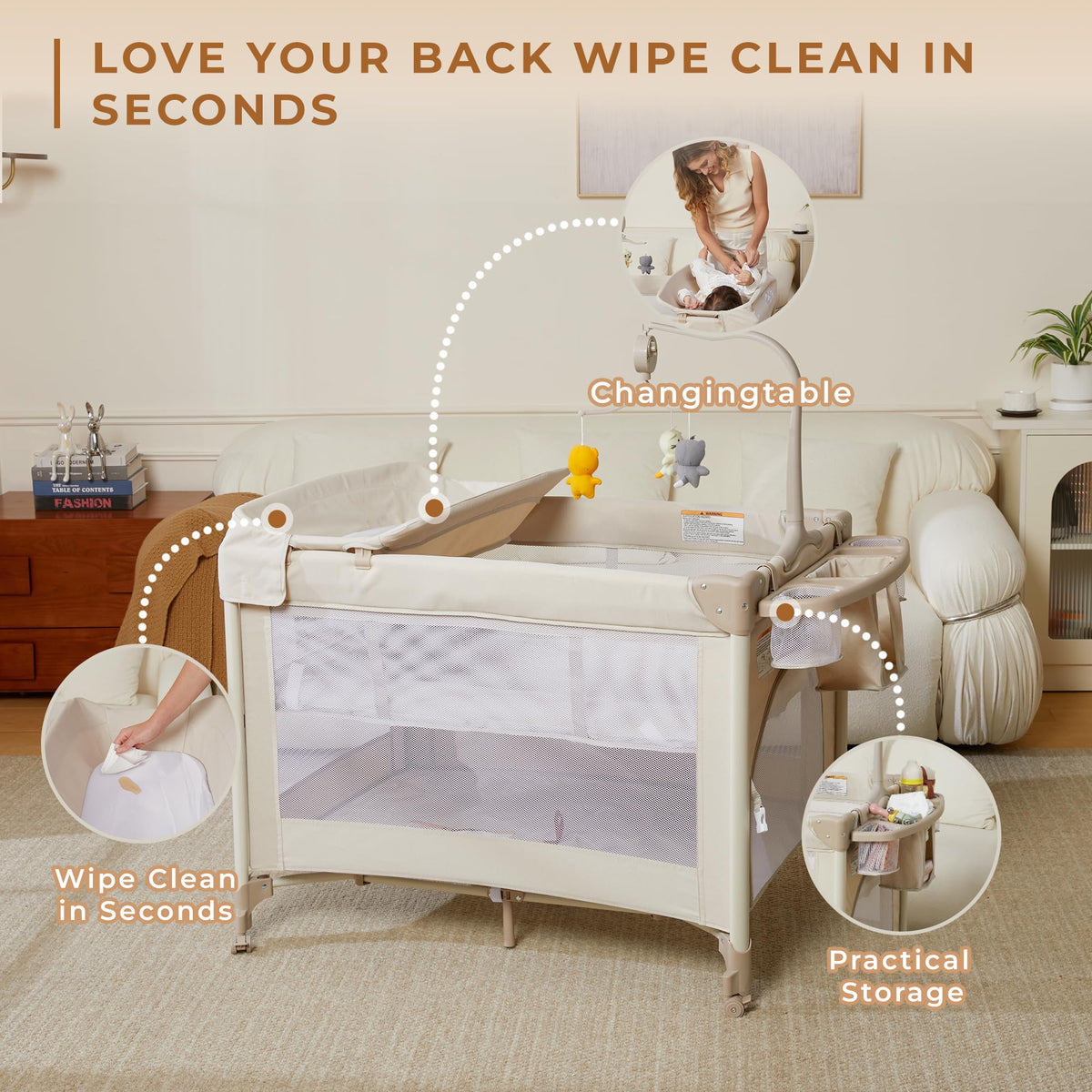 Pack and Play with Baby Bassinet D5322