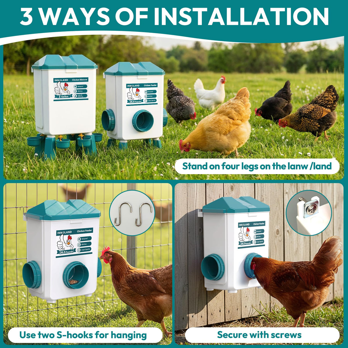 Chicken Feeder and Waterer Set J98170