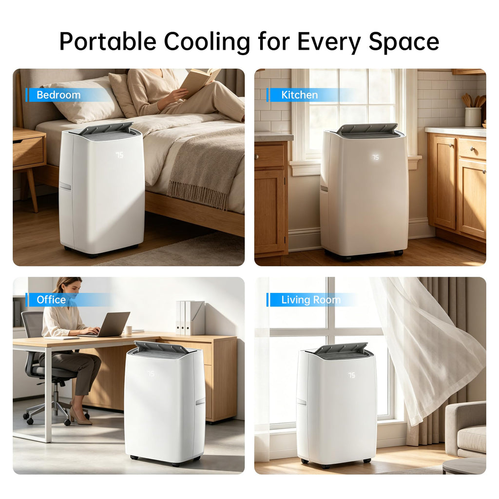 14000 BTU 5-in-1 Portable Air Conditioner with Remote Control and Window Kit J19872