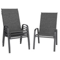 Dark Grey Metal Patio Chairs Set of 4 W735