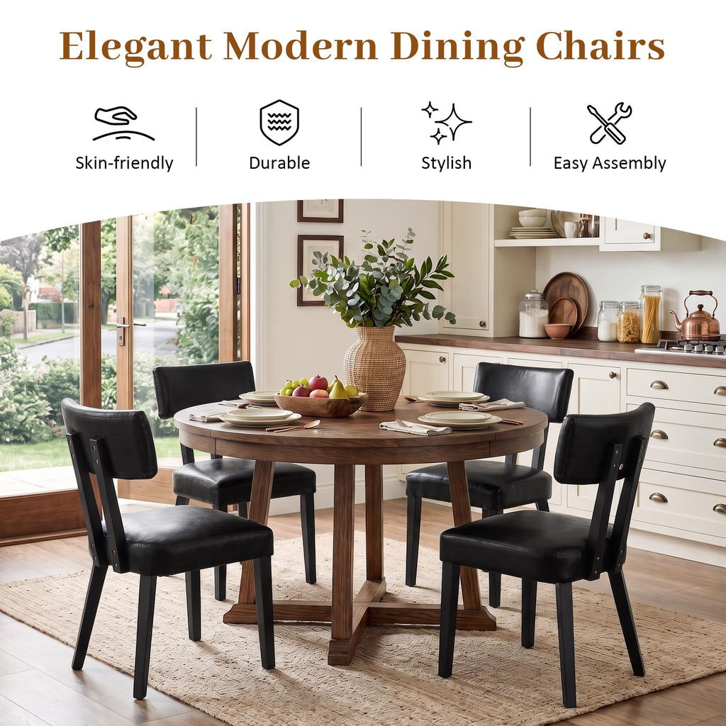 Gloss Black Upholstered Dining Chairs Set of 2 V913895