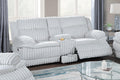 Light Gray Corduroy Recliner Loveseat with Drawer Console Z99364