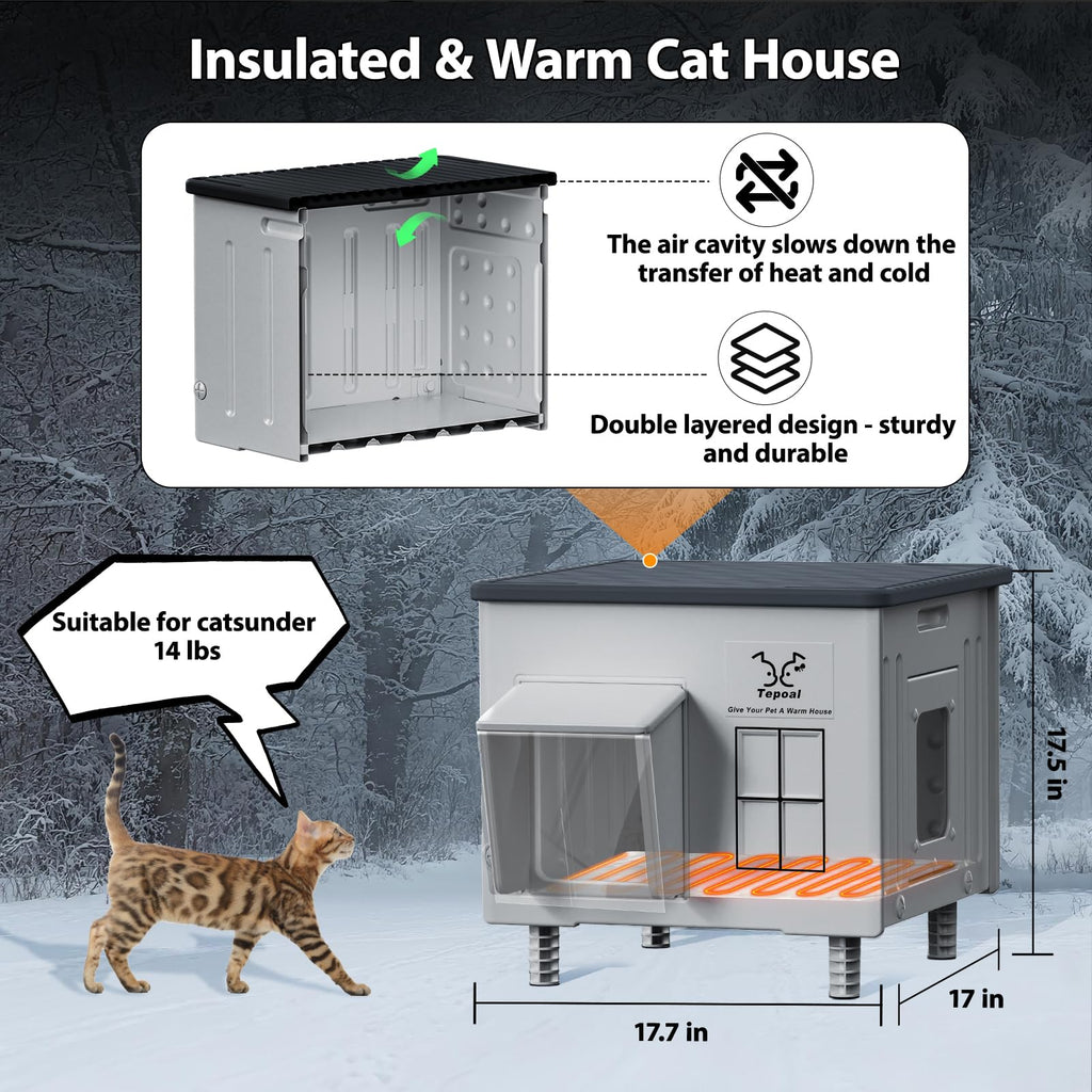 Heated Waterproof Insulated Cat House S931107