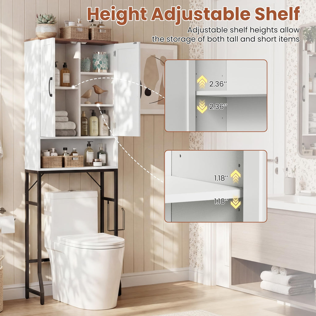 White Over The Toilet Storage Cabinet E590