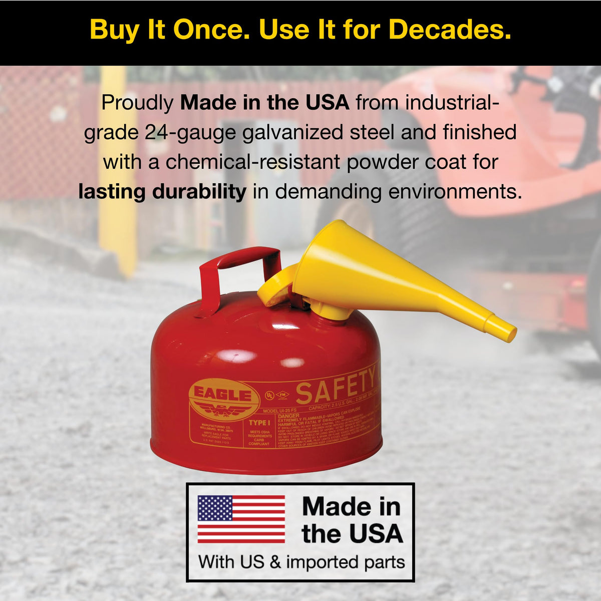 2.5 Gallon Type I Red Gas Can E139066