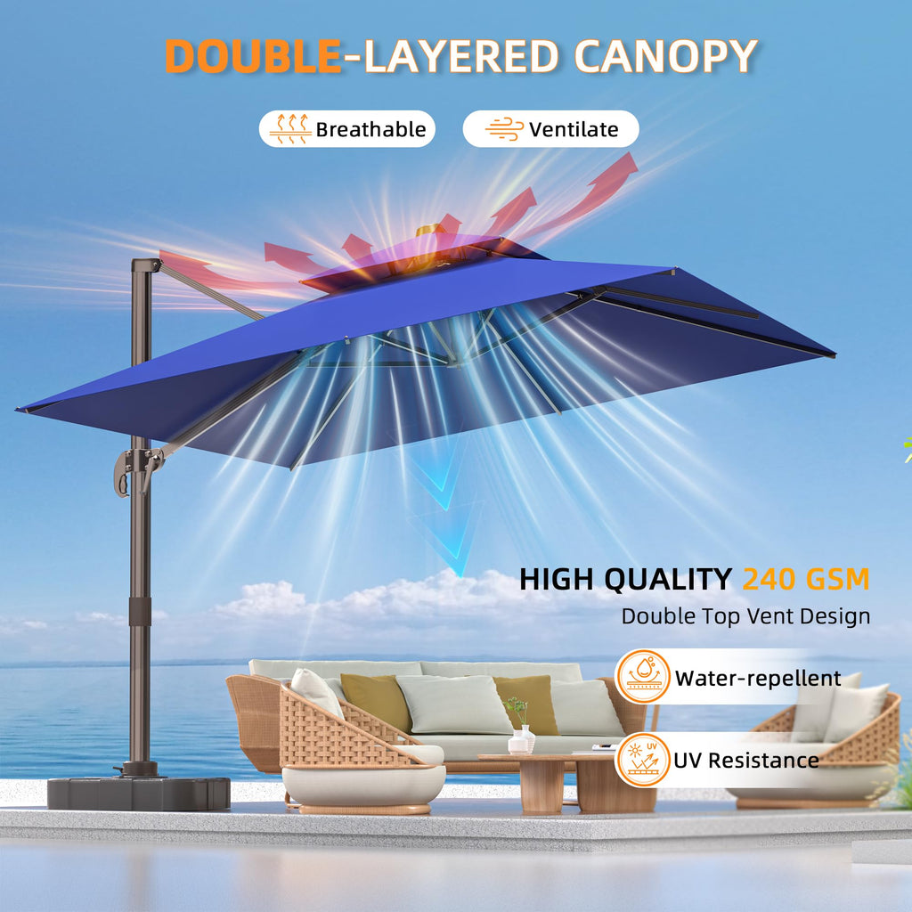 10' X 13' Rectangle Cantilever Patio Umbrella Y730