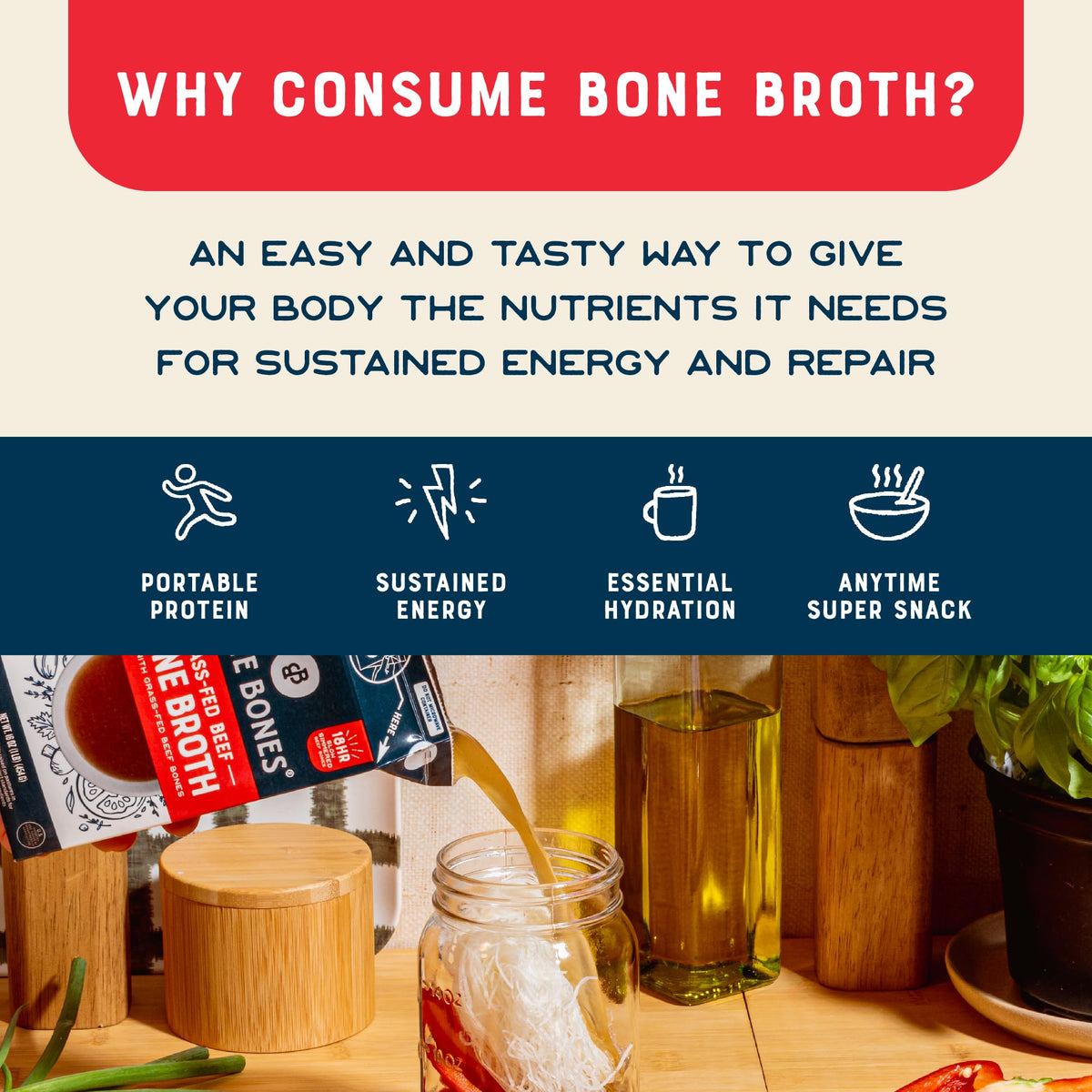 Grass-Fed Beef Bone Broth 16oz 8 Pack B2213