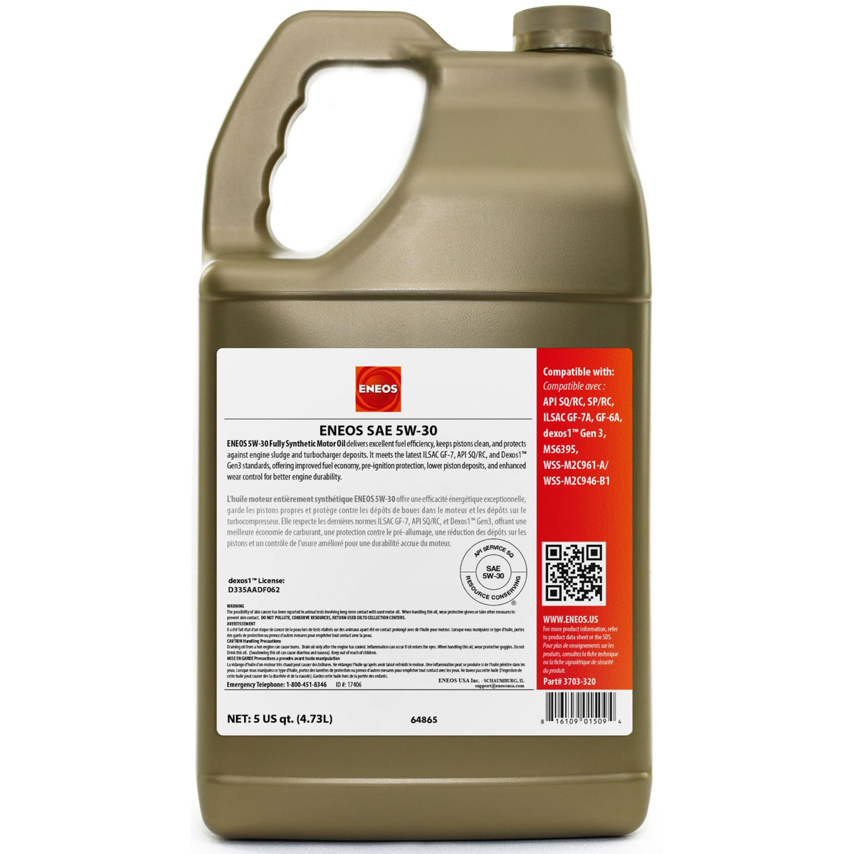 5W-30 Fully Synthetic Motor Oil 5 Qt H733362