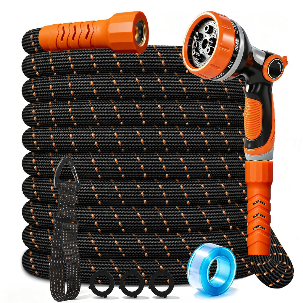 100FT Flexible Garden Hose with 10 Modes Nozzle Q74230