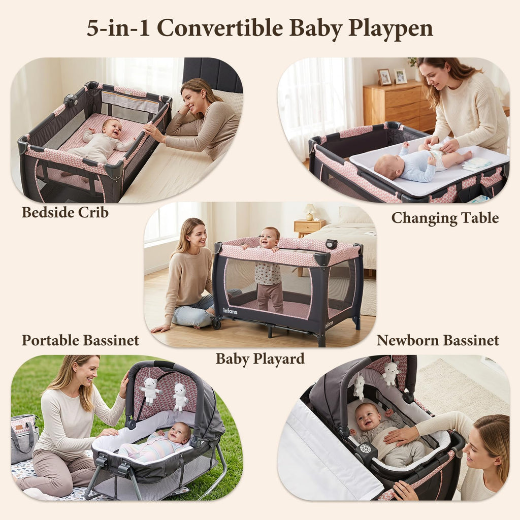 5 in 1 Pack and Play with Bassinet R940891