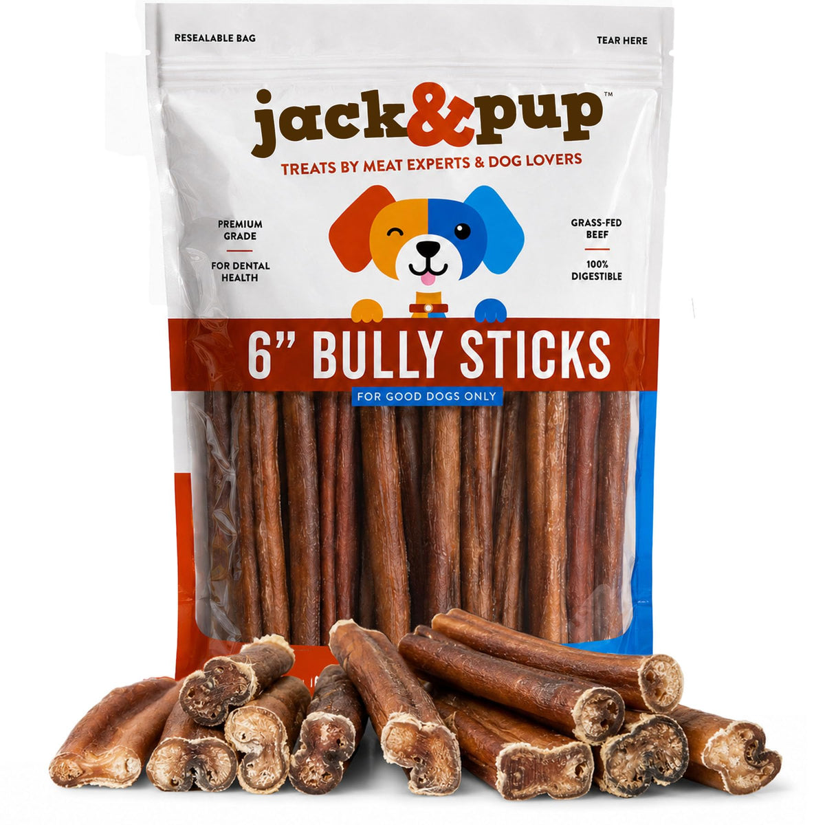 6 Inch Bully Sticks for Dogs 25 Ct Y736138